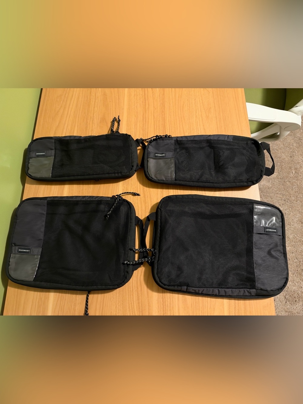 Black Travel Toiletry Organizer Pouches for Men